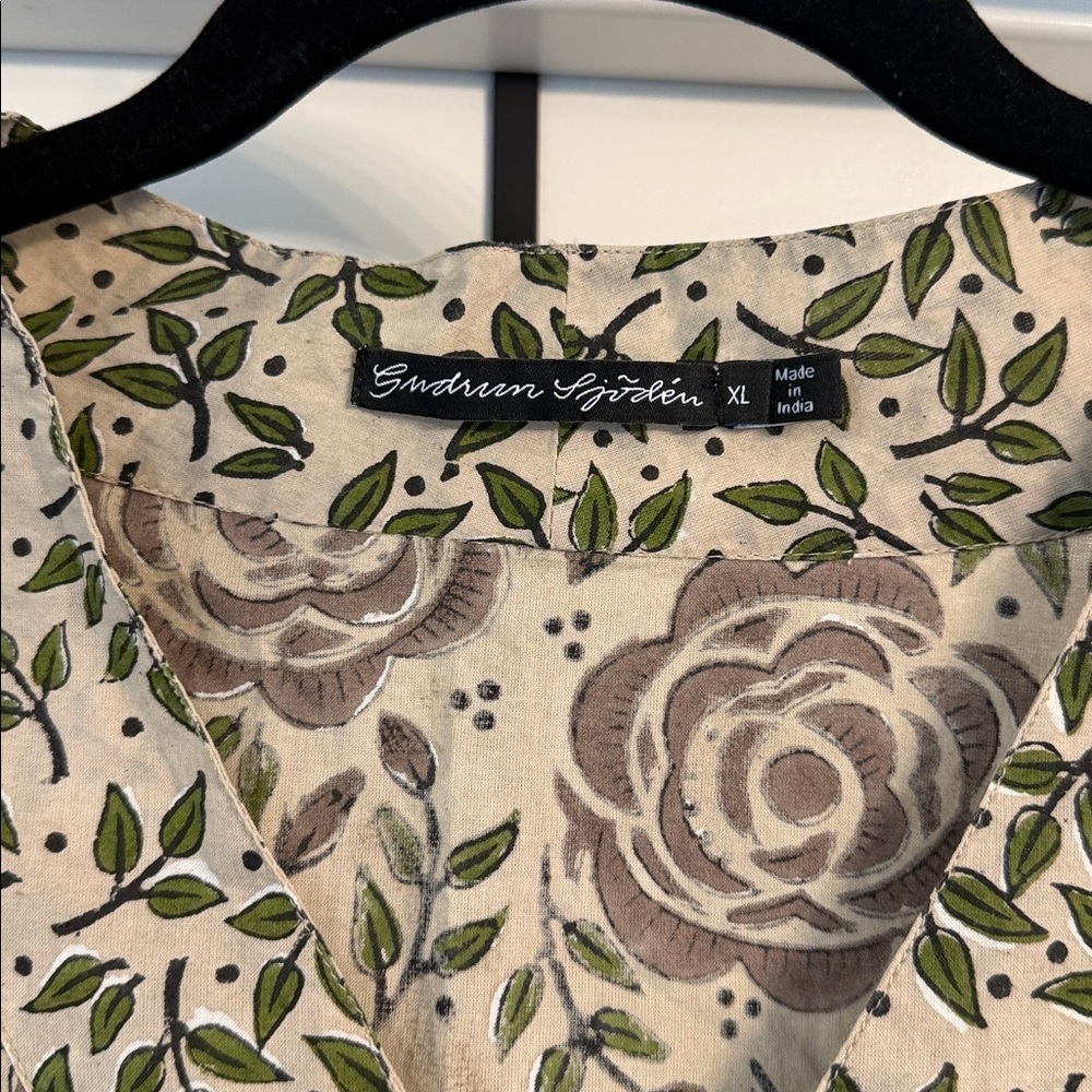 Floral Print Long Sleeve Dress - Beige/Brown - Picture 2 of 5